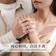 Lao Fengxiang 999 Pure Silver Couple Ring, a pair of men's and women's light luxury sterling silver rings, wedding anniversary gift for boyfriend and girlfriend, shipped by Jingdong Bakura * same day/next day delivery - Chinese style high-end love book ring