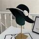 Gisela Hepburn style hat French black big brimmed hat Elegant retro Hepburn style British pearl big brimmed hat Model basic same style (suede) diameter 40cm S (54-58cm)