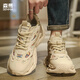Semir men's shoes thick sole heightening dad shoes trendy and versatile men's casual sports running shoes for men apricot 41