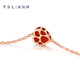 Xie Ruilin (TSL) Little Heart Series 18K Gold Bracelet Inlaid with Heart Red Agate Bracelet for Women’s Birthday 63912