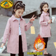 G.DUCKKIDS女童外套大衣春秋款5-14岁中大童小女孩中长款风衣洋气上衣潮8 粉色加棉加厚 160 cm