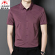 Dress Inter Milán La camisa de manga corta de papá ropa de boda de mediana edad para hombres camisa de media manga de seda de verano azul de hombres (caja de regalo) XL