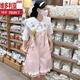 
Victoria's style of the forest women's sweet tribal summer college style shirt overalls two-piece set of cute girl's forest shorts suit Little tree white shirt S