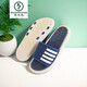 啄木鸟品牌高端春夏新款橡胶拖鞋轻奢男外穿2025新款运动休闲潮流一字拖 蓝色  40-41 偏小