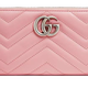 Gucci (GUCCI) Spring Festival gift GGMarmont quilted long wallet women's bag DTD1P 5815 pink silver G purchasing agent