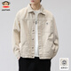Big-mouthed monkey (paul frank) jacket men's 2025 new work jacket men's loose trendy brand pure cotton denim jacket men's beige color L