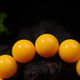 Fat Donglai's same style natural beeswax bracelet single circle full of honey chicken fat yellow for men and women, Russian amber old honey round beads, 20mm large chicken fat yellow, 12 beads in a string