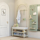 Jungle coat rack floor-standing foyer bedroom door shoe changing stool shoe rack clothes rack integrated clothes drying rack 100 milk white PU