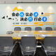 Pupan Company Cultural Wall Ofication Ofication Decoración de la pared Decoración de la pared Empleado Diseño de la sala de conferencias Inspirational Slagan 1283 Sky Blue + Blue oscuro Pequeño