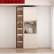 
Sanqihu dining side cabinet high cabinet integrated against the wall modern simple light luxury living room dining room household solid wood glass floor-standing storage cabinet style 12240*40*220 induction light*2