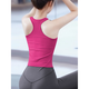 Shuangxiu Yoga Wear Racer Vest Women's Sports Running Outerwear Quick-drying Threaded Beautiful Back Pilates Training Fitness Wear Plum Red Top XS _80-100