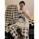 Kangduomi Pure Cotton Herren Pyjamas Drei-teilige Kurzarm-Shorts Hose Frühling und Sommer Runder Baumwoll-Hals-Cartoon Hai Drei-Student TFN [Drei-teiliger Set] A5012 Dingdang Cat l Männer [100-120jin [Jin gleich 0,5 kg]]]