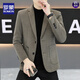 ROMON men's woolen suit jacket autumn and winter Korean version high-end cotton thickening youth casual short woolen coat gray cotton 2XL recommended 140-155Jin Jin equals about 0.5 kg