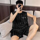 Poresno big children's pajamas 12-15 years old men summer ice silk men men junior high school students summer thin vest pajamas summer style love 9902 sky blue men men L (100-120Jin [Jin equals 0.5 kg]) equal size