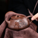 Zanghu Tianxia Yixing purple sand pot purely hand-engraved teapot stone ladle pot household kung fu teapot tea set orchid stone ladle pot orchid stone ladle (single pot) 210ml