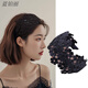 Keegfeg Korean white hair covering wide-brimmed lace headband 2025 Korean hair accessories short hair non-slip headband female hair hole pressure hair clip K style lace - black