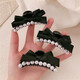 French style small fragrant black bow imitation pearl princess hair clip sweet and versatile grabber hairpin hair accessories for women French large pearl grabber
