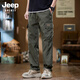 JEEP SPIRIT overalls men's pants men's casual pants boys 2025 new loose men's pants 9810 Khaki XL