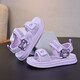 Children's Sandals Girls Princess Shoes 2025 New Summer Girls Fashion Soft Bottom Beach Shoes Baby Sandals Anti-Slip Purple Size 31 Inner Length 19.5cm