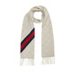 Gucci (GUCCI) double G double-sided tassel diagonal stripes scarf and shawl for men and women, beige, early autumn gift