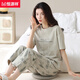 Hengyuanxiang-Pyjamas für Frauen im Sommer Reine Baumwolle kurzärmelige Hose dünne Baumwoll-Sommer-Damen für Frühling und Herbst können außerhalb von YZT9720 Kurzärärmelhosen M 80-100jin getragen werden [Jin gleich 0,5 kg]