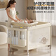 ULOP multi-functional crib splicing bed, removable folding baby bed, newborn gift to sleep, rocking bed, luxury cradle crib with mosquito net changing table, four-wheel universal one-click folding, free coconut palm mattress
