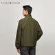 TOMMY HILFIGER Run away from the city, autumn and winter men's windproof and waterproof outdoor leisure sports stand collar jacket, military green RBN L (recommended 150-165Jin Jin equals 0.5kg)