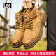 Lee Martin Boots Herren Herbst und Winter warm und samtige Männerstiefel Männer und Frauen gleiche Paar Stiefel 2025 neue große gelbe Stiefel gelb 41 Lederschuhgröße Herrenstil