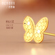 Shipulin K gold earrings, four-leaf clover, butterfly heart, yellow 18K gold, fashionable and versatile commuting style, gift to girlfriend on Chinese Valentine's Day, four-leaf clover