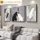 Elefante moderno simple sala de estar decoración sentido de sentido sofá fondo de la pared de la pared de la pared abstracta mural triangular en blanco y negro Mural JD11964 izquierda y derecha 30*40 Middle 60*40