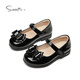 Snuffy girls princess shoes campus performance shoes British spring and autumn children's black small leather shoes casual shoes college black 33