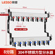 Liansu 304 stainless steel water distributor, floor heating water distributor, floor heating water distributor, large flow water distributor, 3-way, 4-way, 4-way, 5-way water distributor, heating exhaust valve, drain valve sleeve valve, floor heating, super large flow five-piece set, 8-way 32/1-inch water inlet pipe, special shot