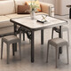 Yulin Foldable Table Home Small Apartment Dining Table Special for Egg Breaking Outdoor Table Square Small Table YLZ05 White Marble Pattern - Thickened, Stable and Does Not Block Legs 80cm