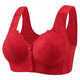 New traditional model cup middle-aged and elderly fixed one-piece comfortable and breathable women's glossy jacquard breast-retracting bra big red 36