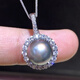 WEIYAN One thing and one picture South Sea gold beads S925 silver Tahitian black pearl pendant women's seawater pearl pendant single C18 free S925 silver chain