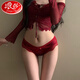 Langsha Encore Panteras de encaje rojo Croott de antibacterianos puro de algodón Pure 2025 Nuevo deseo puro pantalones cortos de nacimiento de niñas [4 paquetes] 6195 Brew Red + 3119 Brew Red + 2225 M80-105Jin [Jin equivale a 0.5 kg] todo el tamaño