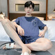 
2025 new pajamas men's summer cotton thin shorts shorts suit for teenagers casual home clothes can be worn outside HDE9922 XL