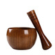 Jujube wood garlic pounder stone mortar, old-fashioned garlic mortar, household grinder, garlic paste, garlic pounding bowl, manual pounding medicine jar, bowl-shaped garlic pounder + garlic pounding stick, first-class product