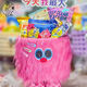 Children's Day Little Monster Snacks Hug Bucket Bouquet DIY Materials Children's Birthday Gifts Flower Shop Packaging Gift Box Bigfoot Pink Checkered Little Monster