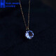 Fat Donglai quality tanzanite pendant Japanese plated 18K gold color natural 925 silver single diamond simple 18K gold tanzanite necklace