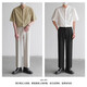 Scarecrow (MEXICAN) summer ice silk cool feeling cotton and linen light luxury style Henry collar short shirt trendy men's dark pattern white XL (130-150Jin Jin equals 0.5 kg)