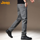 JEEP Casual Pants Men's Autumn and Winter Business Loose Pants Men's Trendy Straight Versatile Men's Pants Dark Gray 34