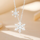 Misu platinum Pt950 six-petal snowflake necklace for women inlaid with diamonds, platinum ice and snow clavicle chain as a birthday gift for girlfriend, inlaid with moissanite, length 40+3+2cm