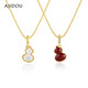 AJIDOU Ajidou necklace women's fashionable and simple shell double-sided gourd pendant clavicle chain niche light luxury high-end sense