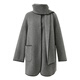 Tricolor 100 Sheep Wool 2025 Winter New Double-sided Wool Coat Scarf Shell Embroidered Jacket S Dark Gray S 155/80A