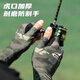 Jingsheng German special fishing gloves summer ice silk sunscreen thin half-finger gloves anti-slip anti-thorn lure gloves Green Field Shark Track-UPF50+ anti-slip L