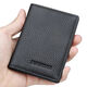Nimense ultra-thin and compact card holder men's leather card holder mini card holder women's card holder light and thin card holder genuine leather texture black quality upgrade anti-theft RFID + anti-degaussing
