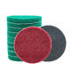 Flocked scouring pad for industrial use round 5-inch polishing and cleaning 2-inch 3-inch 4-inch hard emery brushed cloth flocked scouring pad 5-inch green, red and gray 1 piece each + plate + rod