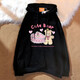 Lo Mary's new black velvet sweatshirt for female students' loose hooded jacket trendy Korean version Harajuku style pullover 1283 black spring and autumn style M