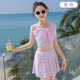 Girls' one-piece princess dress swimsuit split quick-drying skin-friendly cartoon seaside clothes 9859-Xueya One size [145-155CM, 60-70Jin[Jin equals 0.5 kg]]